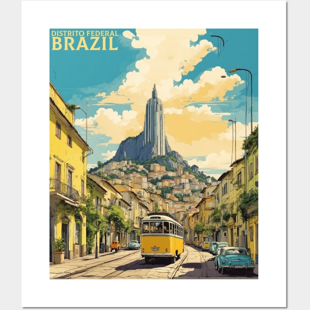 Distrito Federal Brazil Vintage Tourism Travel Poster Art Wall Art by TravelersGems